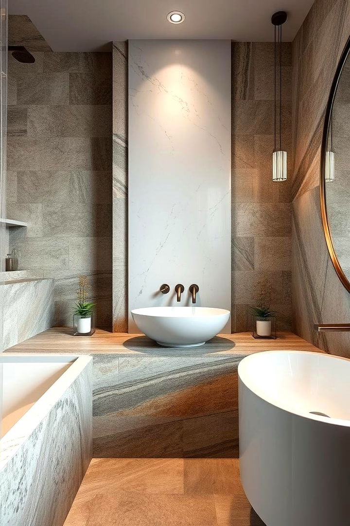 Textured Layered Look - 22 Neutral Bathroom Ideas