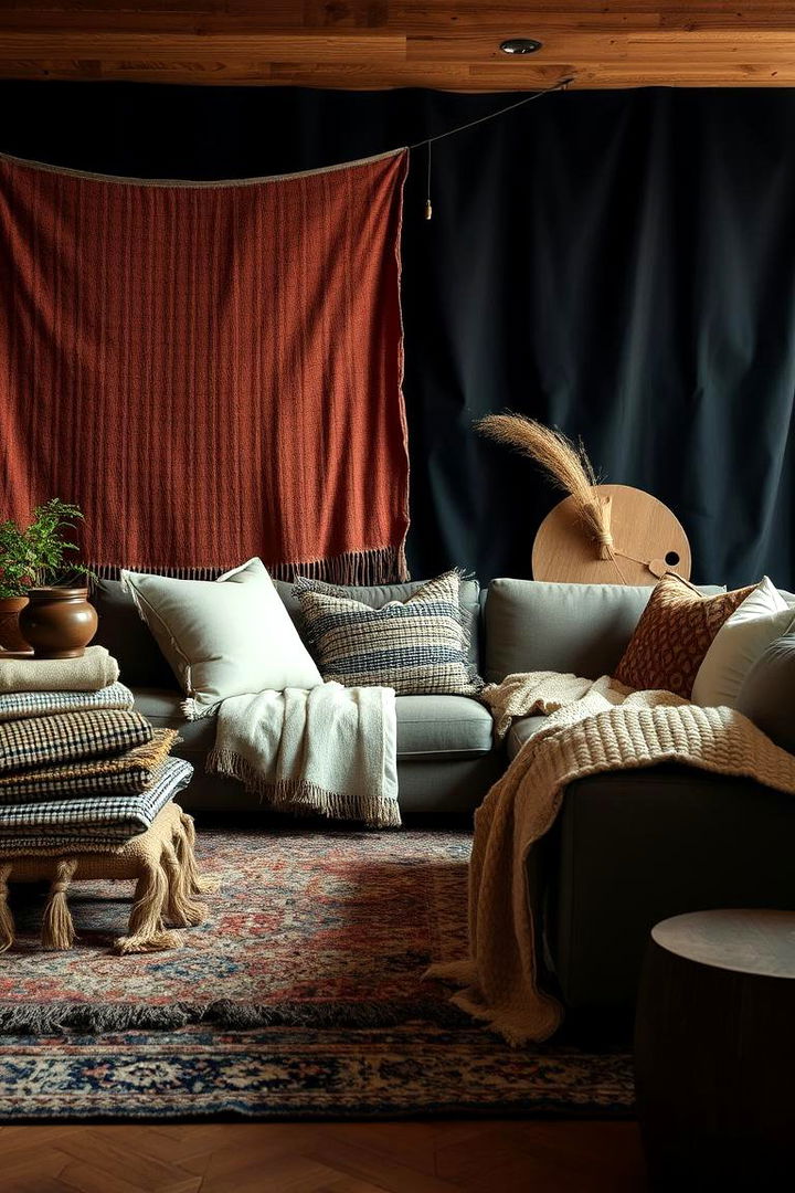 Textured Layering Techniques - 22 Black Living Room Ideas