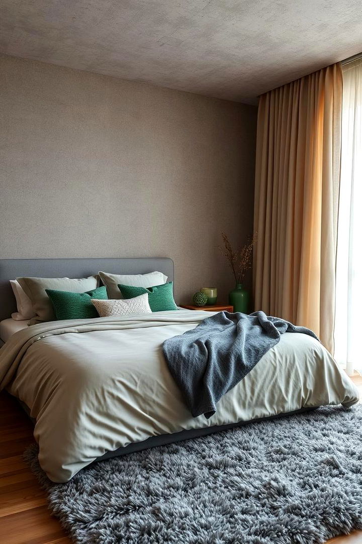 Textured Layers - 22 Green and Grey Bedroom Ideas