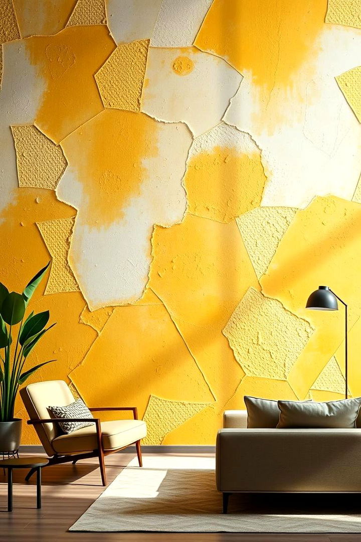 Textured Lemon Walls - 22 Lemon Bedroom Ideas