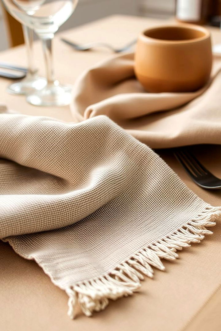 Textured Linen Settings - 22 thanksgiving table decor ideas