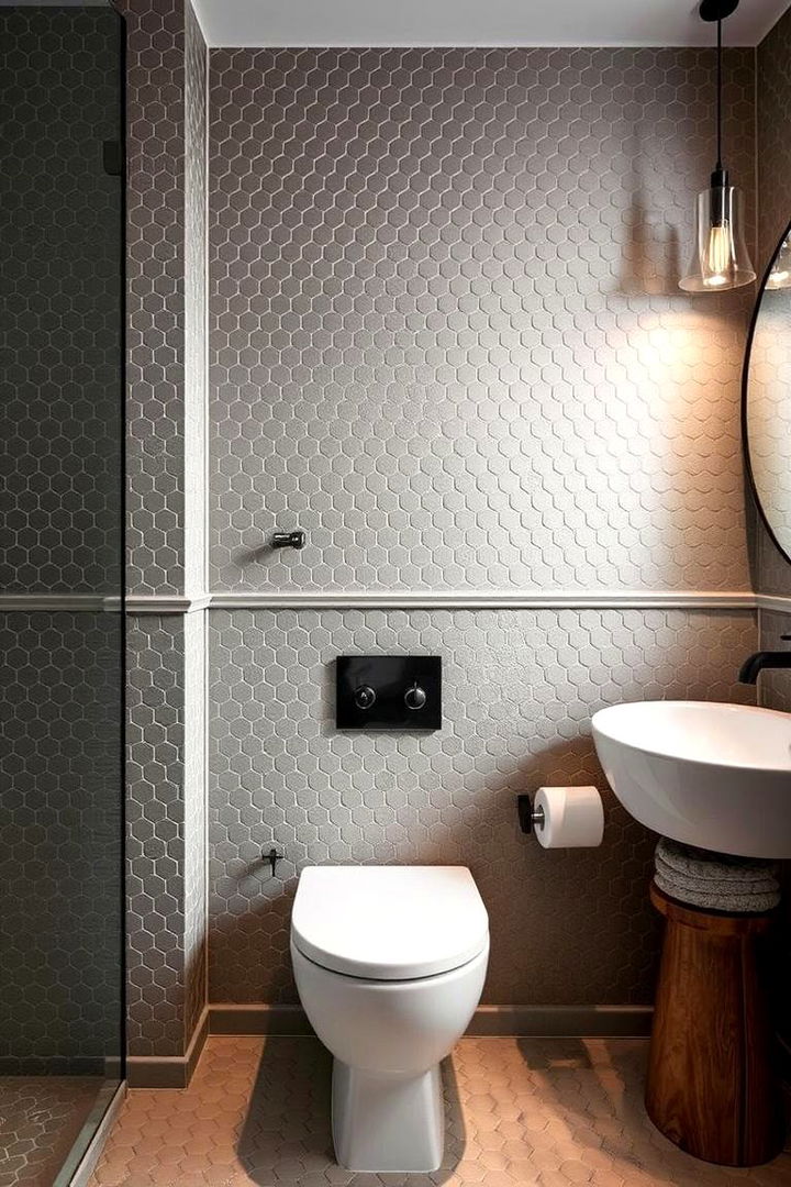 Textured Matte Appeal - 22 Penny Tile Bathroom Floor Ideas
