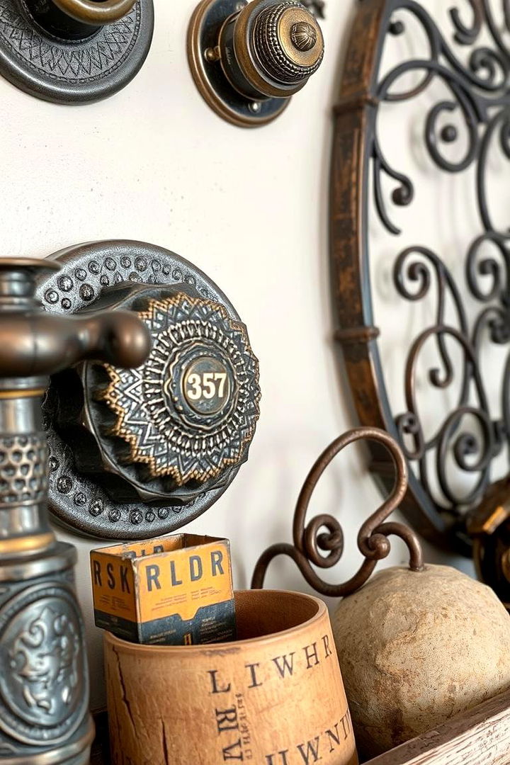 Textured Metal Accents Reflecting Western Edge - 22 Western Bedroom Ideas