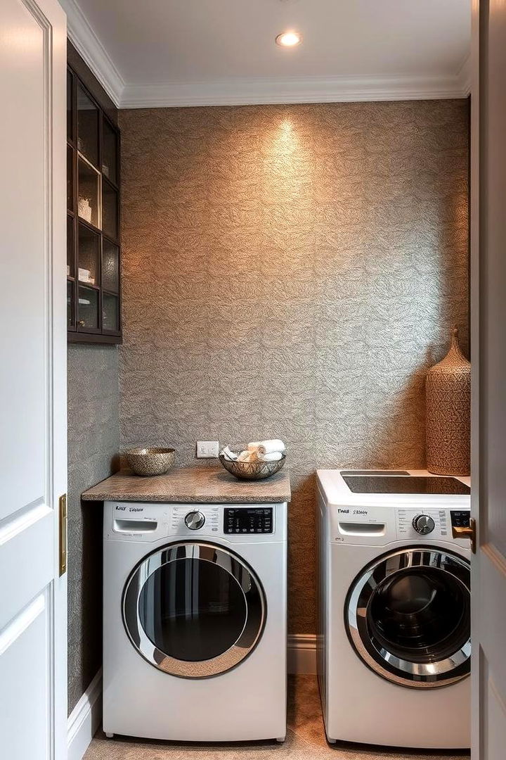 Textured Metallic Finishes - 22 Laundry Room Wallpaper Ideas