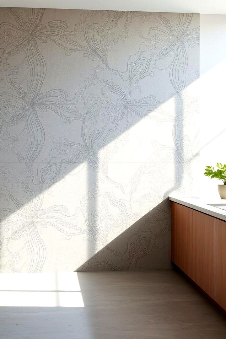 Textured Microcement Accent Walls - 22 Microcement Kitchen Ideas