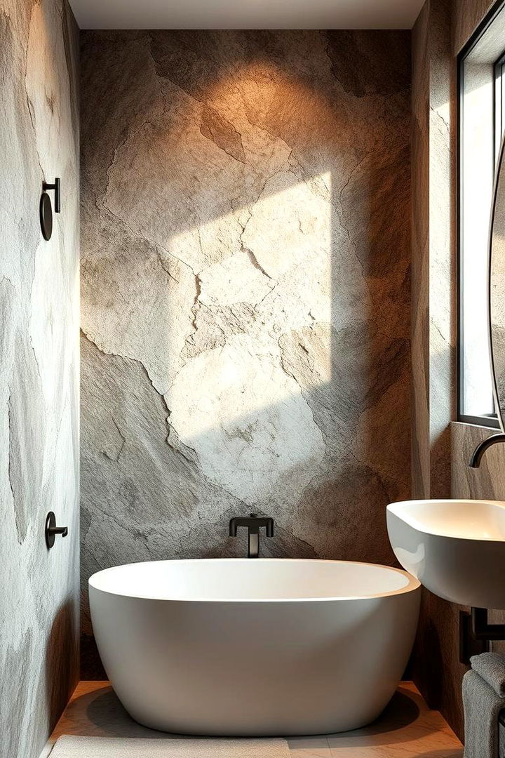 Textured Mineral Walls - 22 Earthy Bathroom Ideas