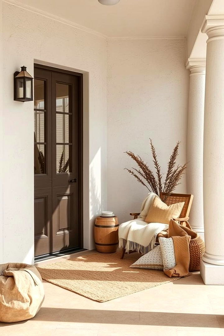 Textured Minimalist Haven - 22 Three Season Porch Ideas