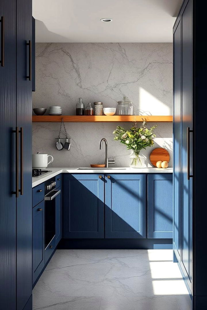 Textured Navy Finishes - 22 Navy Blue Kitchen Cabinets Ideas