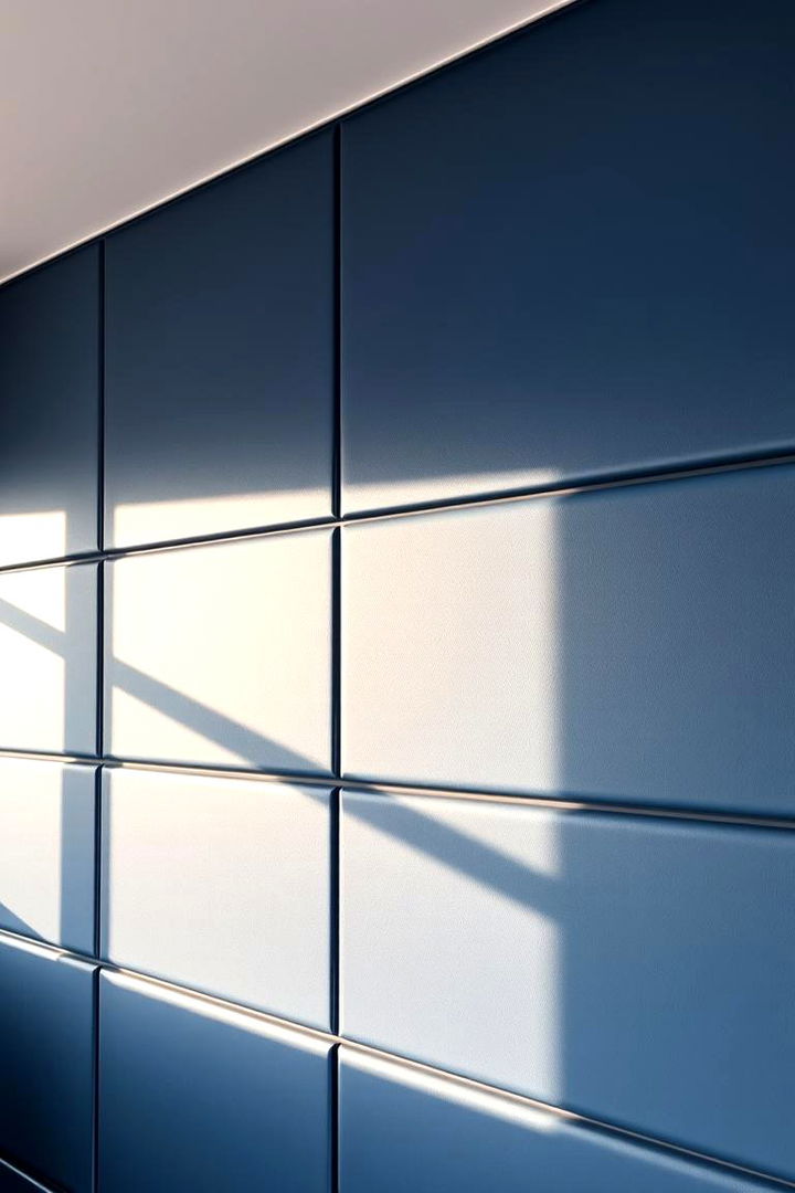 Textured Navy Wall Panels - 22 Navy Blue Bedroom Ideas