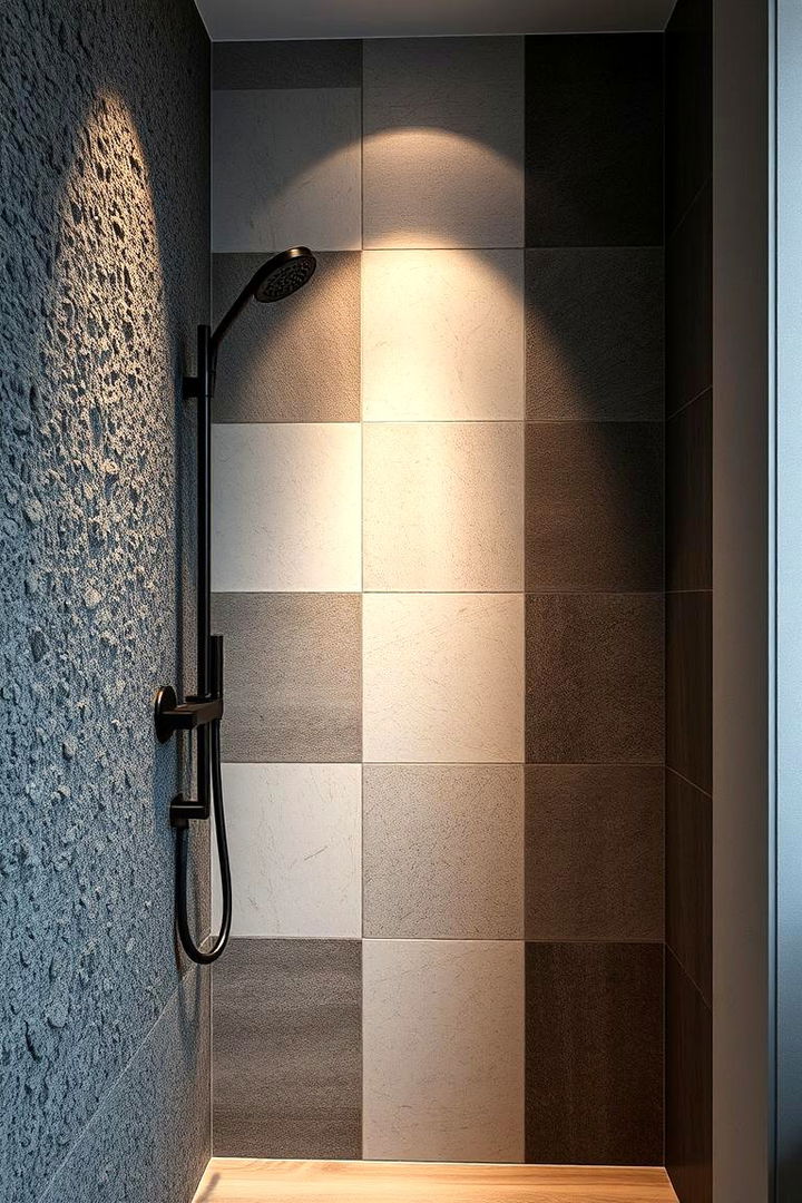 Textured Panel Drama - 22 Corner Shower Ideas