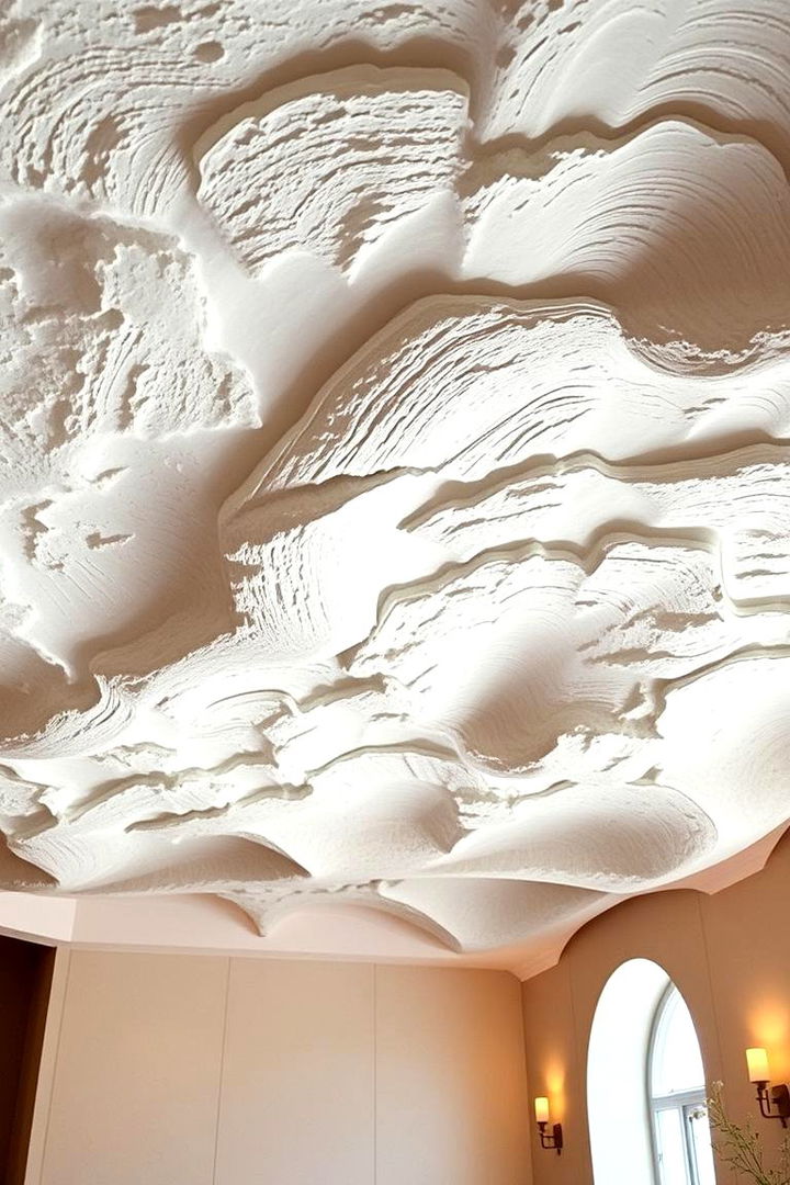 Textured Plaster Ceilings for Unique Character - 22 Living Room Ceiling Ideas