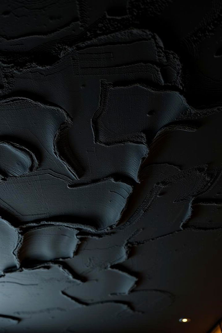 Textured Plaster Drama - 22 black ceiling ideas