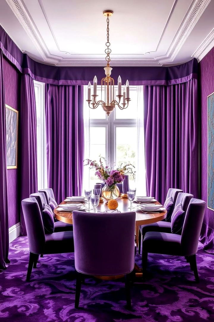 Textured Purple Layers - 22 Purple Dining Room Ideas