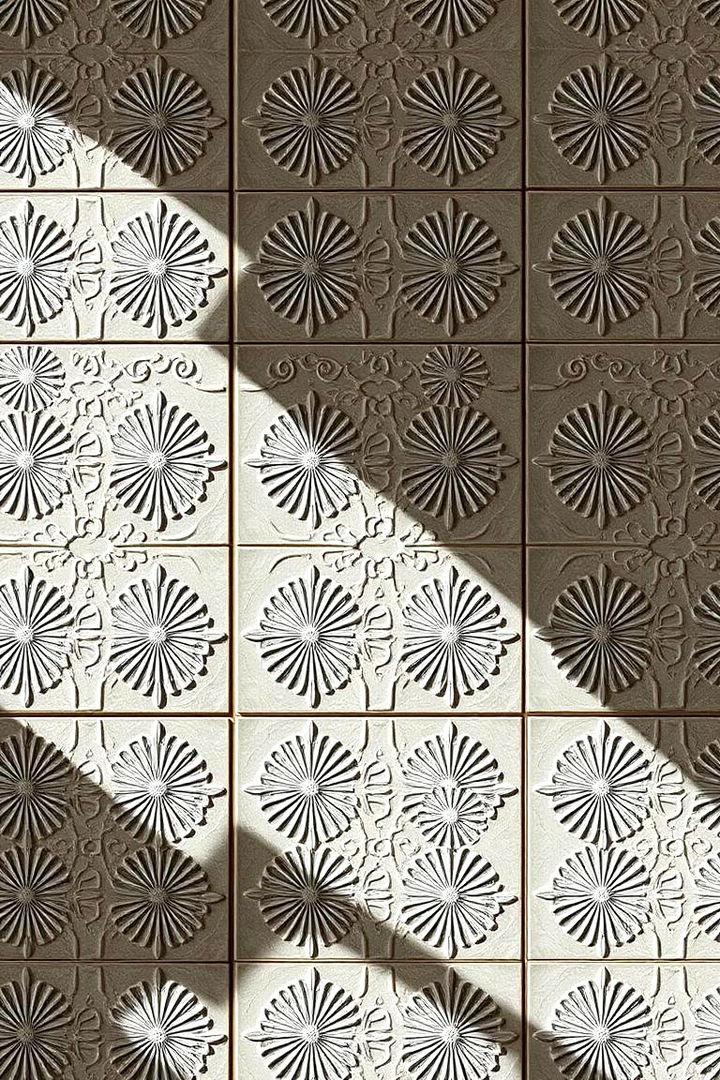 Textured Relief Tiles for Tactile Interest - 22 Mudroom Tile Floor Ideas