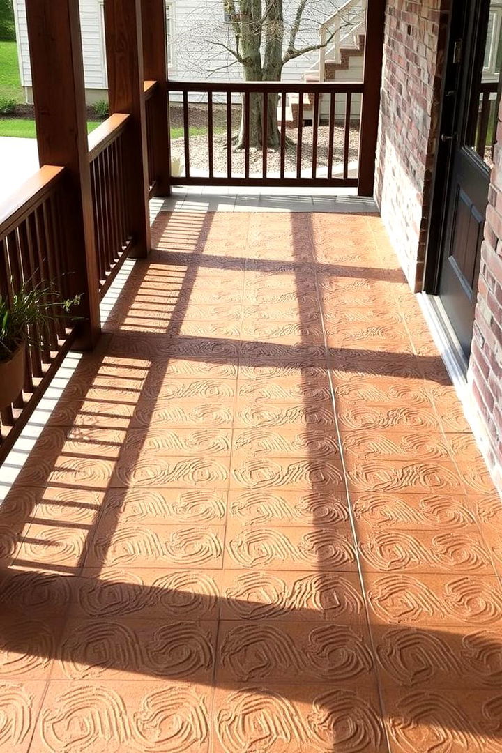 Textured Slip Resistant Tiles - 22 Front Porch Tile Ideas