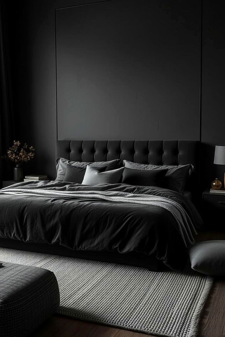 Textured Sophistication - 22 Dark Grey Bedroom Ideas