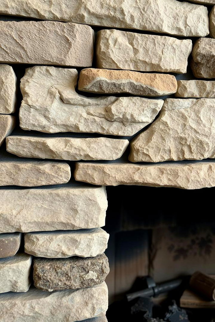 Textured Stone Accent - 22 linear fireplace ideas
