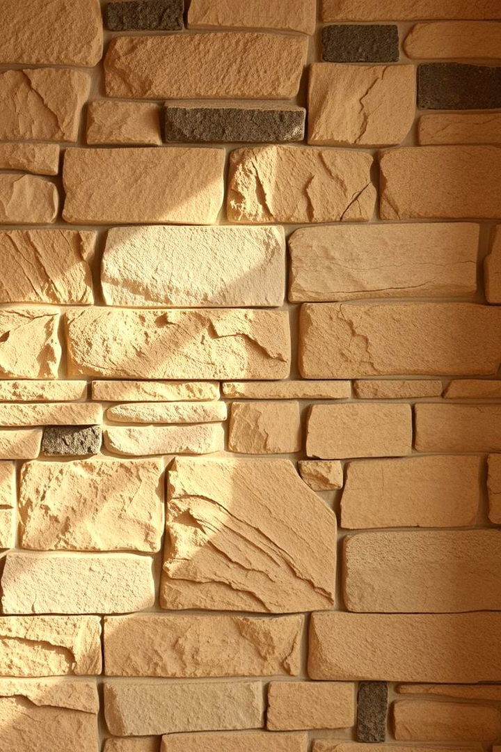 Textured Stone Finish - 22 Half Wall Paneling Ideas