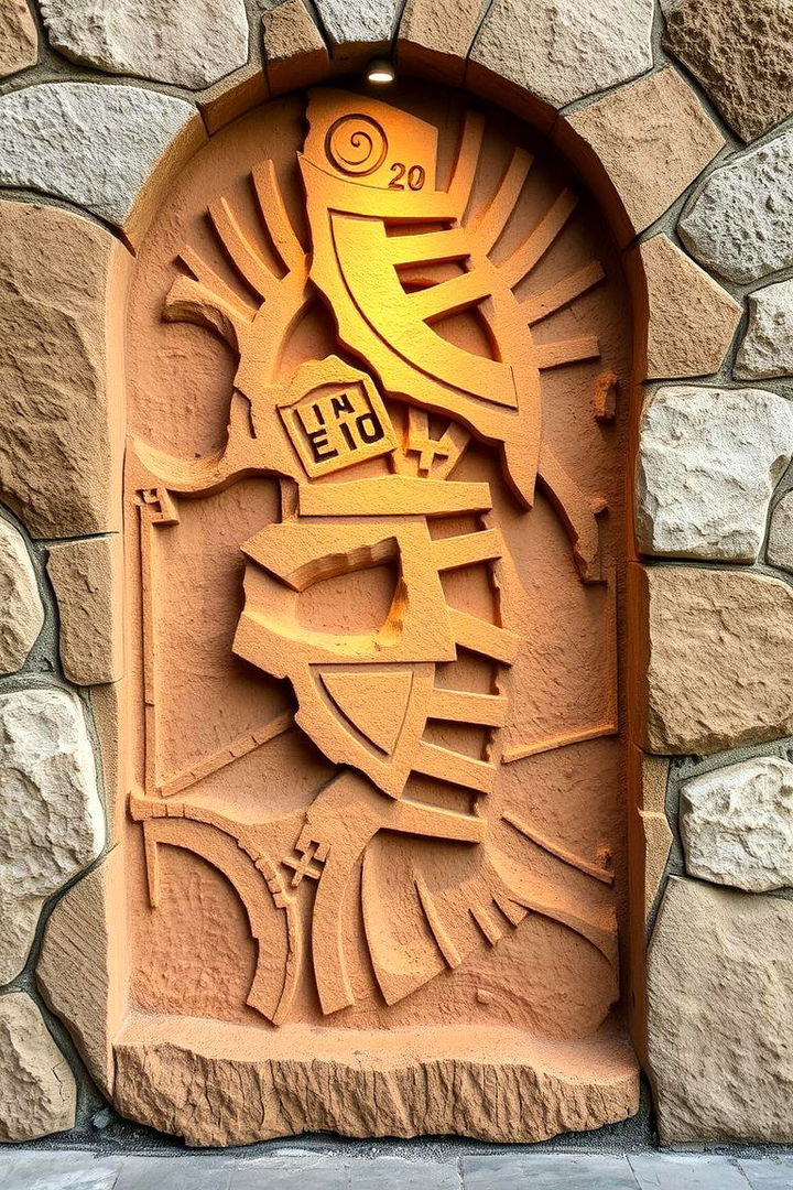 Textured Stone Reliefs Natural Depth in Design - 22 Outdoor Wall Decor Ideas