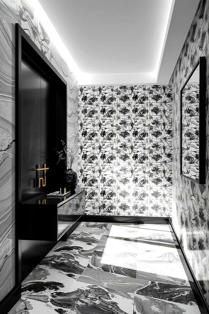 Textured Surface Harmony - 22 Black and White Entryway Design Ideas