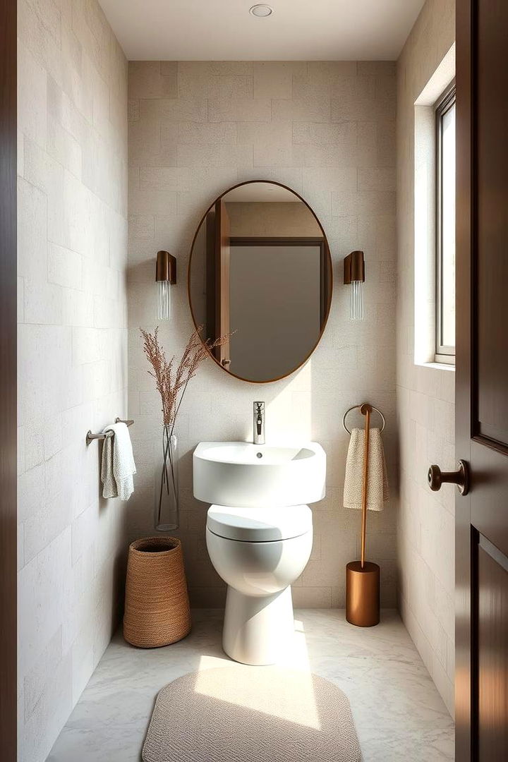 Textured Surfaces and Tactile Accents - 22 Black and White Powder Room Ideas