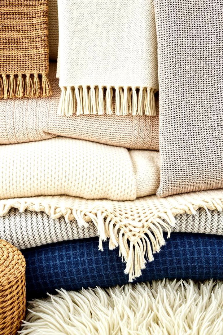 Textured Textile Layers - 22 Coastal Bedroom Ideas