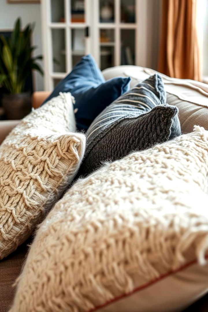 Textured Throw Pillows - 22 Boho Teen Bedroom Ideas