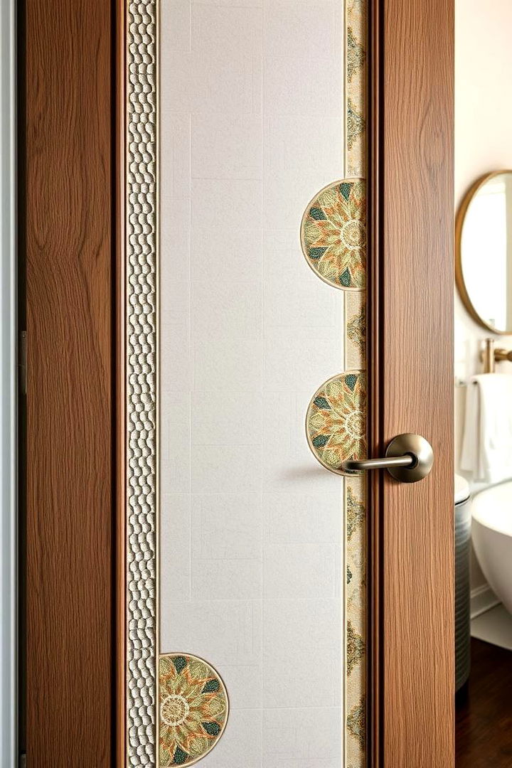 Textured Tile Inlays - 22 Bathroom Door Ideas