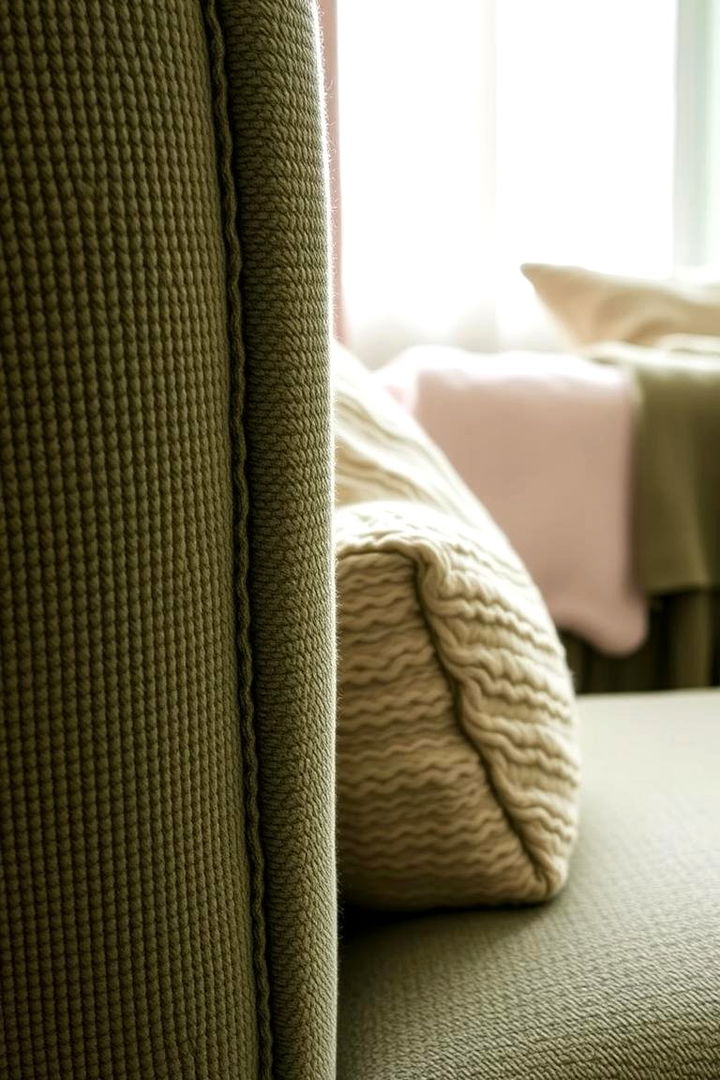 Textured Upholstery and Soft Fabrics - 22 Sage Green Nursery Ideas
