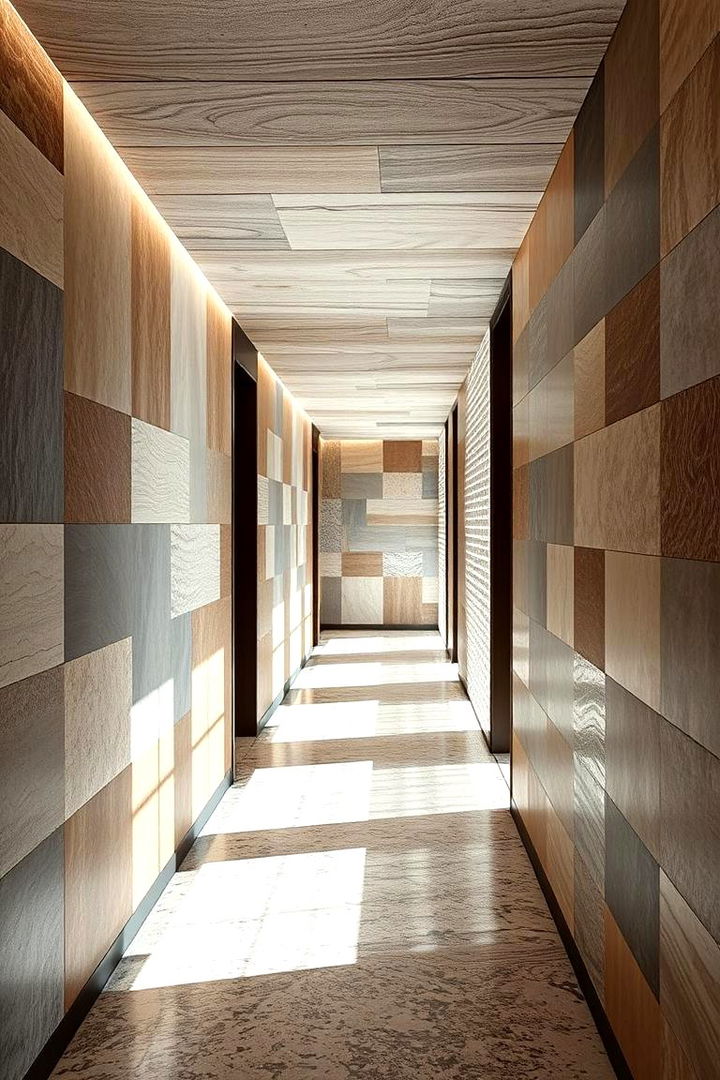 Textured Wall Panels - 22 Dark Hallway Ideas
