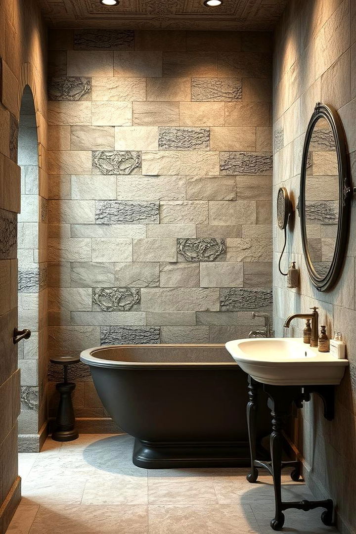 Textured Wall Treatments - 22 Gothic Bathroom Ideas