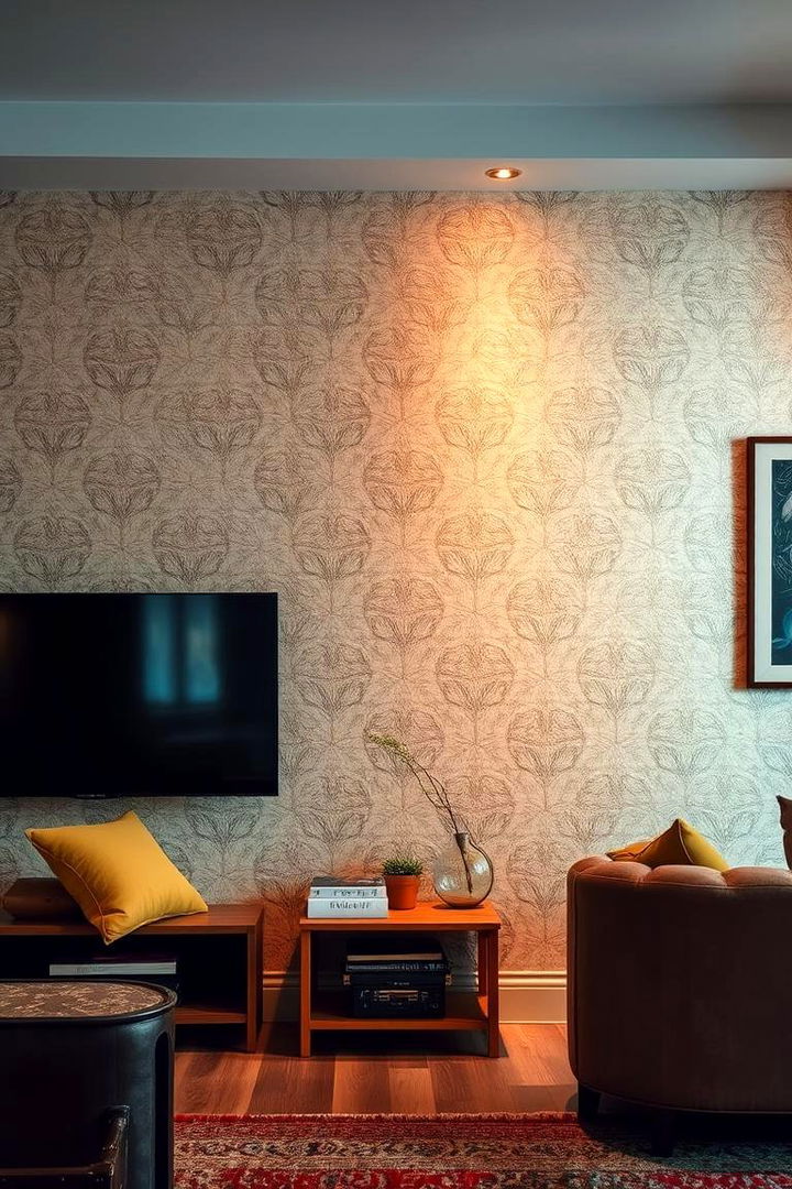 Textured Wallpaper Accents - 22 Tv Accent Wall Ideas