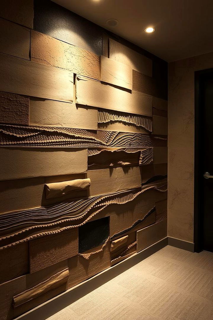 Textured Wallpaper Layers - 22 Basement Accent Wall Ideas