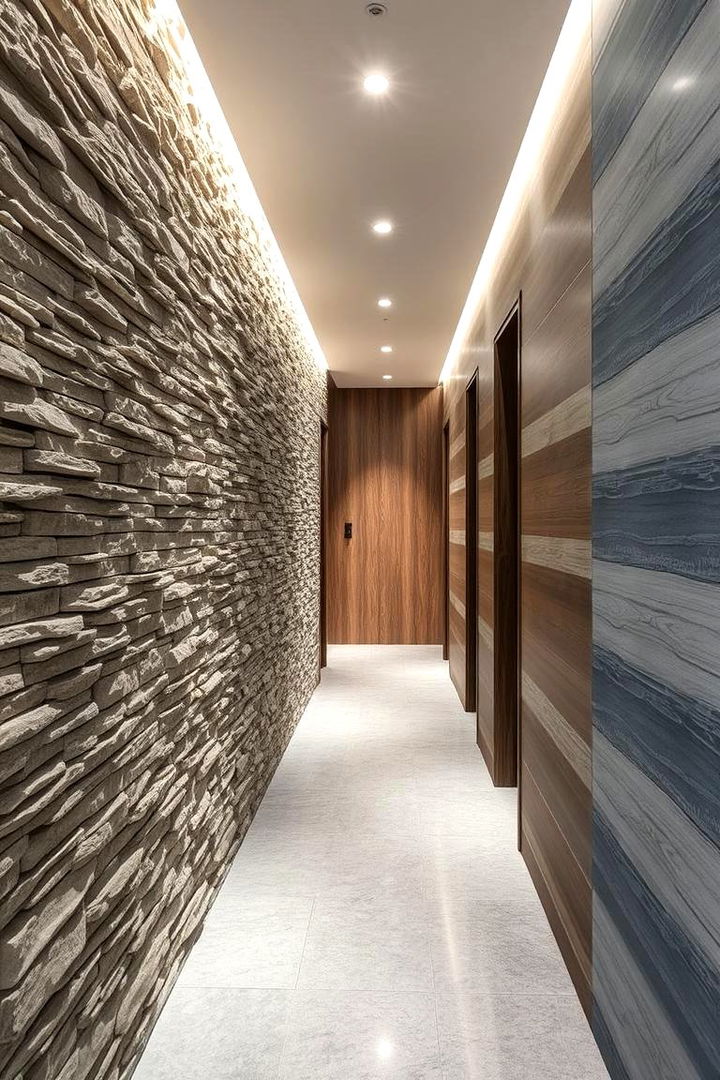 Textured Walls Hallway - 22 Hallway Ideas