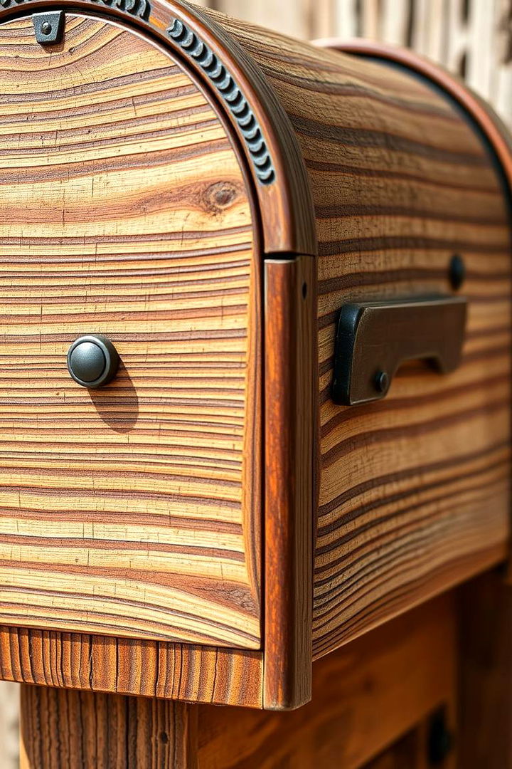 Textured Wooden Layers - 22 Mailbox Decor Ideas