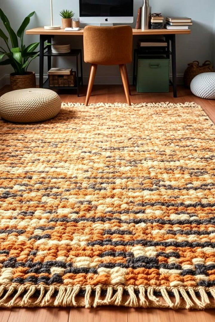 Textured Wool Office Rugs - 22 Office Rug Ideas