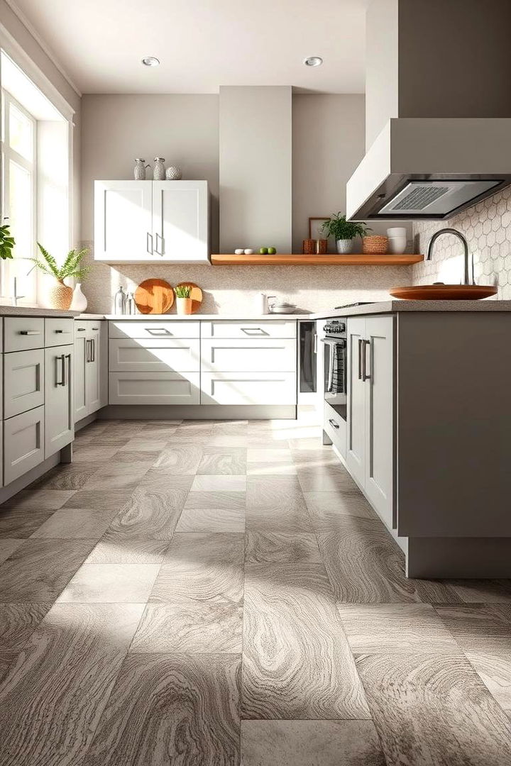 Textured and Layered Impact - 22 Linoleum Kitchen Flooring Ideas
