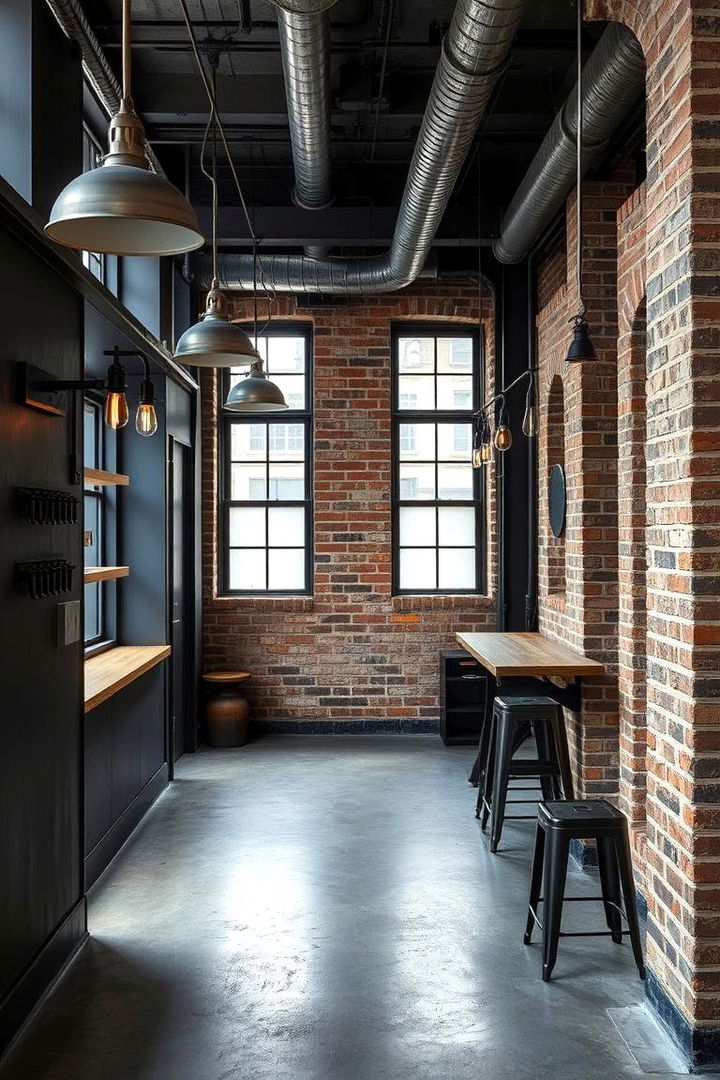 The Industrial Edge with Mixed Metals - 22 Contrasting Living Rooms With Dark Grey Walls