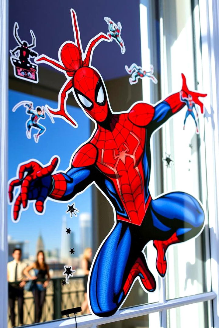 Theatrical Window Stickers - 22 Spiderman Room Decor Ideas