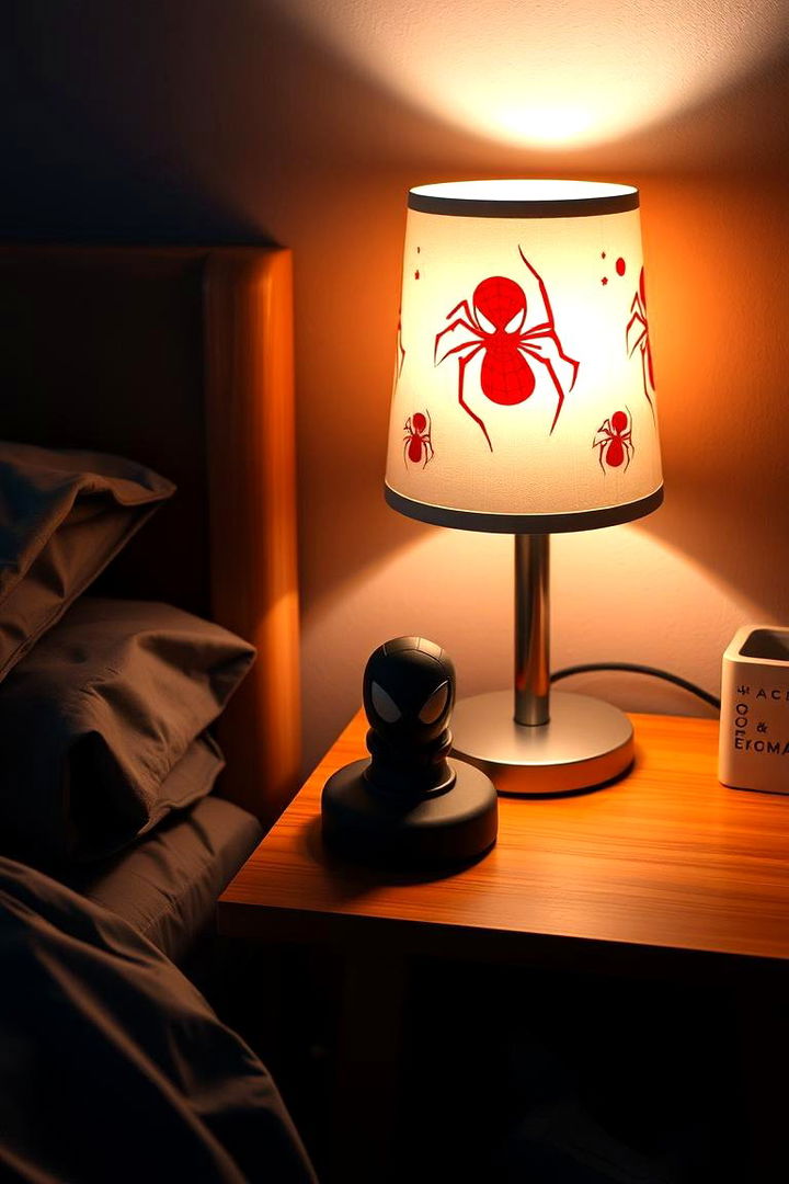 Thematic Bedside Lamps - 22 Spiderman Room Decor Ideas