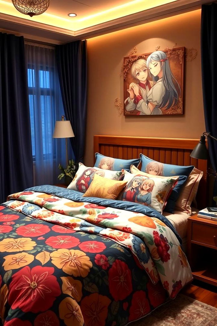Themed Bedding and Decorative Accents - 22 Anime Room Ideas