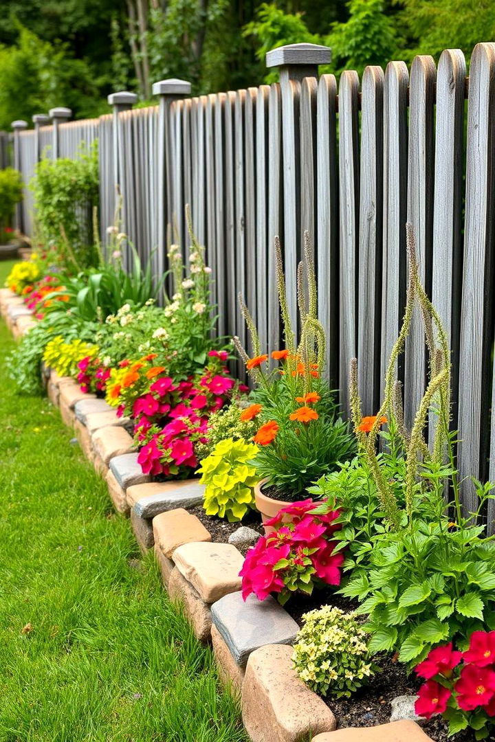 Themed Garden Vignettes - 22 Simple Fence Line Landscaping Ideas