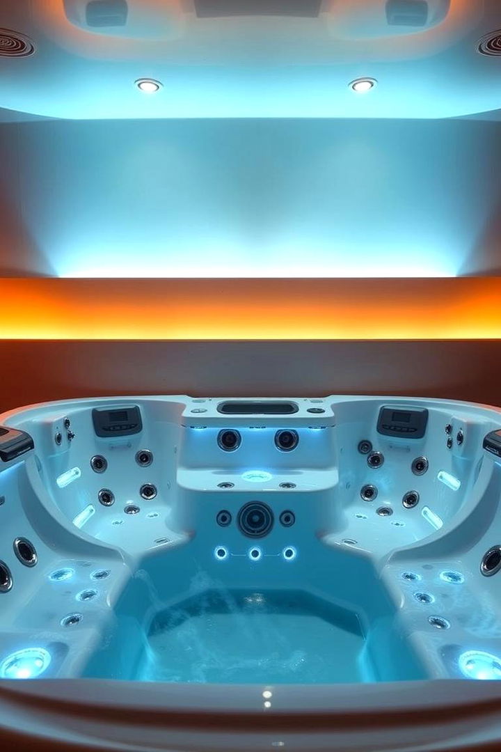 Therapeutic Hydrotherapy Focused Layout - 22 Sunken Hot Tub Ideas