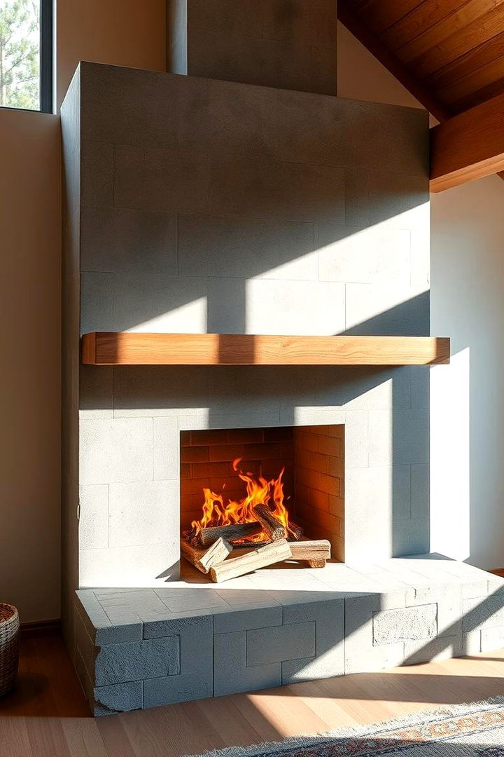 Thermal Mass Concrete Fireplace - 22 Concrete Fireplace Ideas