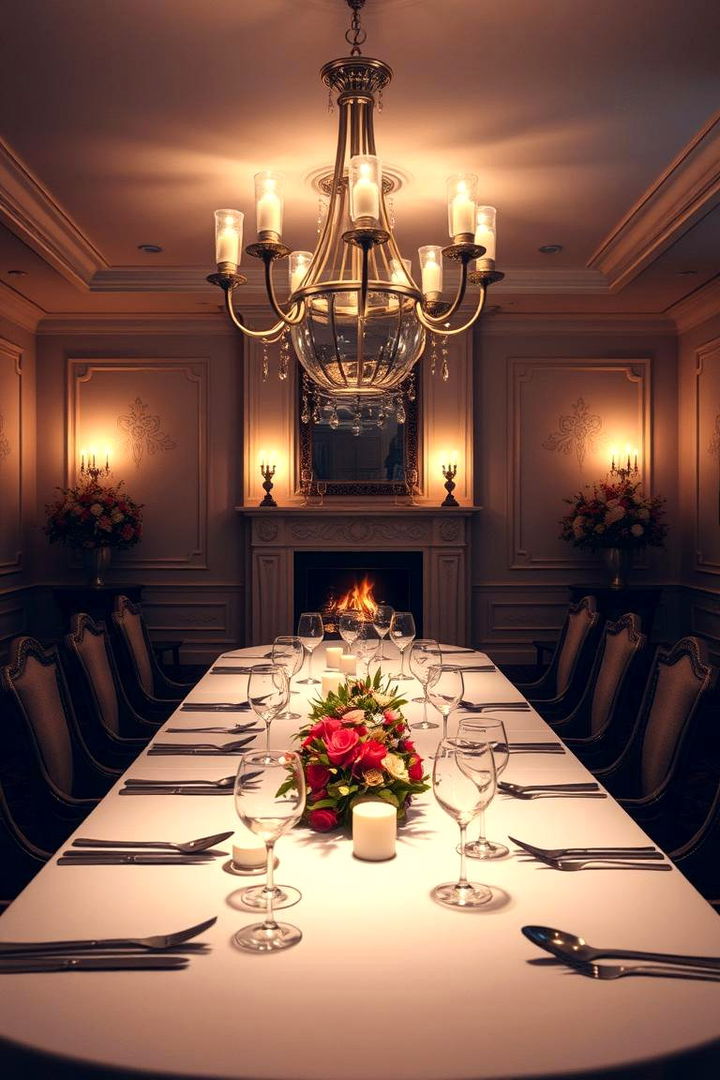 Thoughtful Lighting Accents - 22 Dining Room With Fireplace