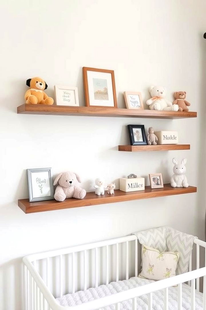 Thoughtful Wall Shelves for Display - 22 Minimalist Nursery Ideas