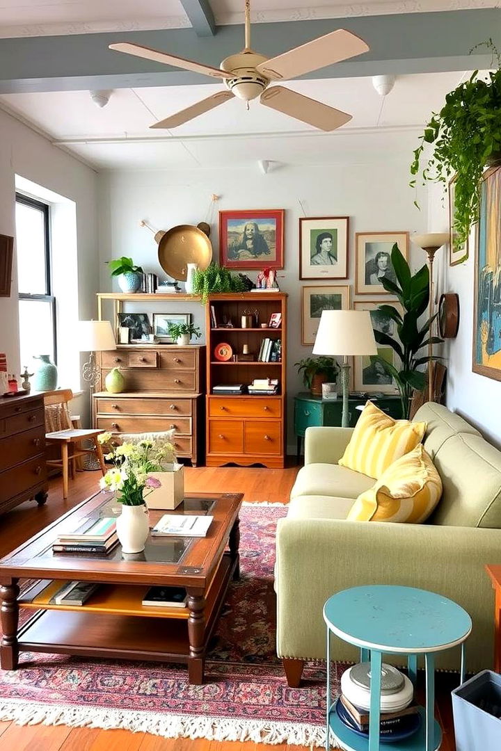 Thrift Store Finds and Upcycled Decor - 22 Budget Apartment Living Room Ideas