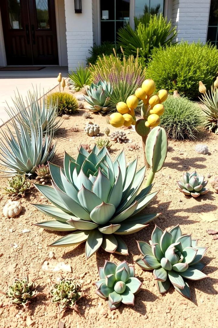 Thriving Succulent Mix - 22 Front Yard Texas Flower Bed Ideas