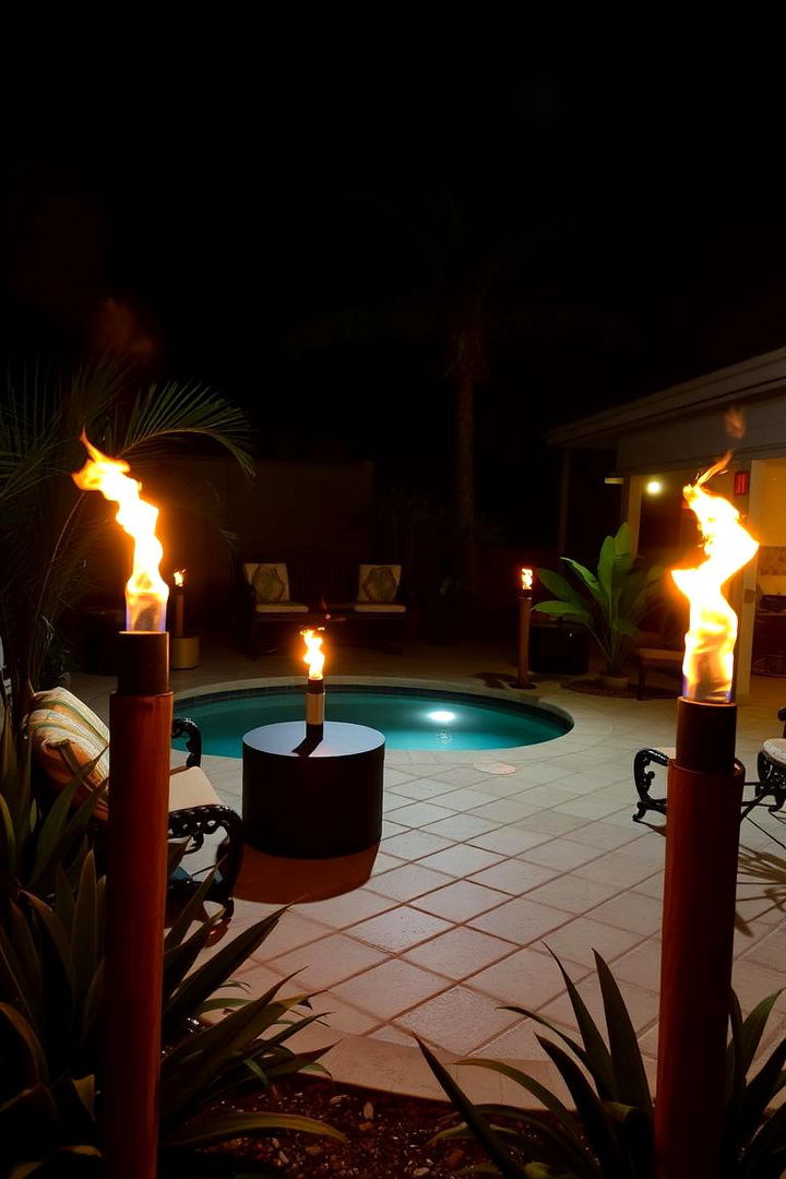 Tiki Torch Ambiance - 22 Tropical Patio Ideas