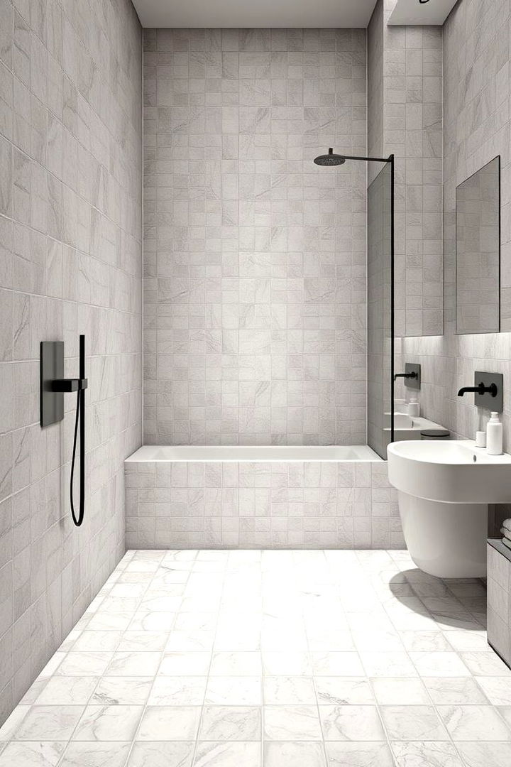 Tile Patterns with Minimalist Designs - 22 Minimalist Bathroom Ideas